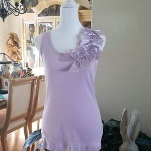 Lilac Tank Top with Decorative Bows